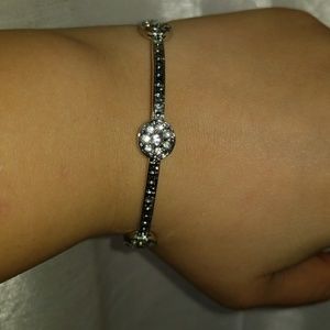 A Sterling silver bracelet with Crystal stones